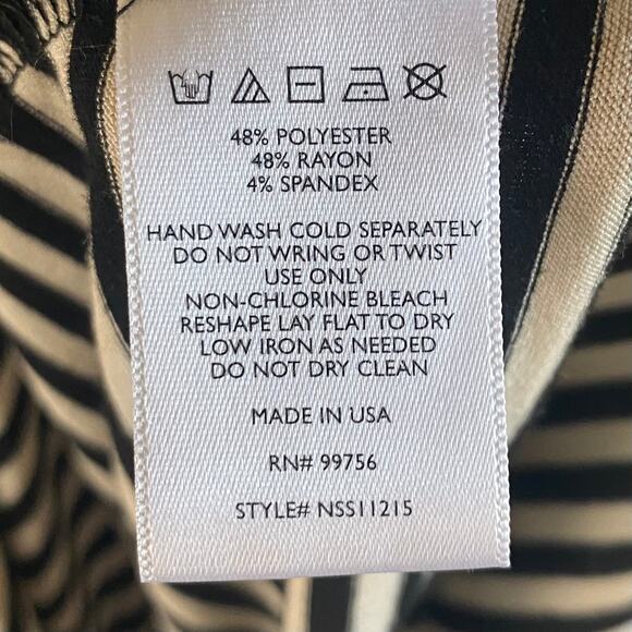 PAINTED THREADS Striped Double Slit Curved Hem Maxi Skirt Size Large Stretch - Picture 5 of 5